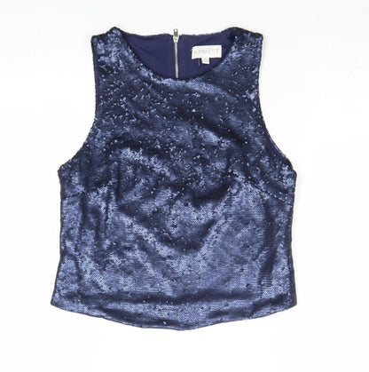 Womens UK Size 8 Apricot Blue Basic Tank