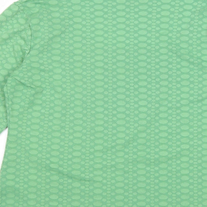Per Una Womens Green Geometric Polyester Basic Blouse Size 12 Scoop Neck