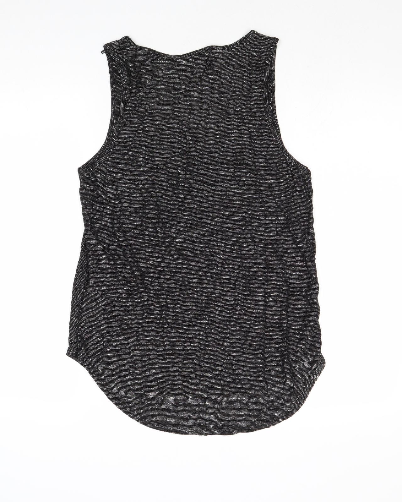 NEXT Womens Black Viscose Basic Tank Size 10 Scoop Neck