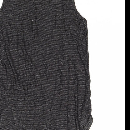NEXT Womens Black Viscose Basic Tank Size 10 Scoop Neck