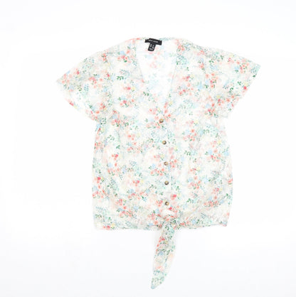 Womens UK Size 6 New Look Multicoloured Basic Button-Up