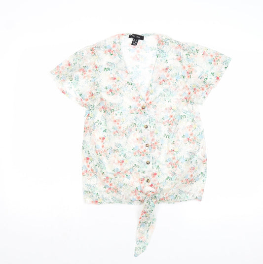 Womens UK Size 6 New Look Multicoloured Basic Button-Up