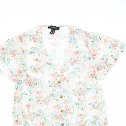 Womens UK Size 6 New Look Multicoloured Basic Button-Up