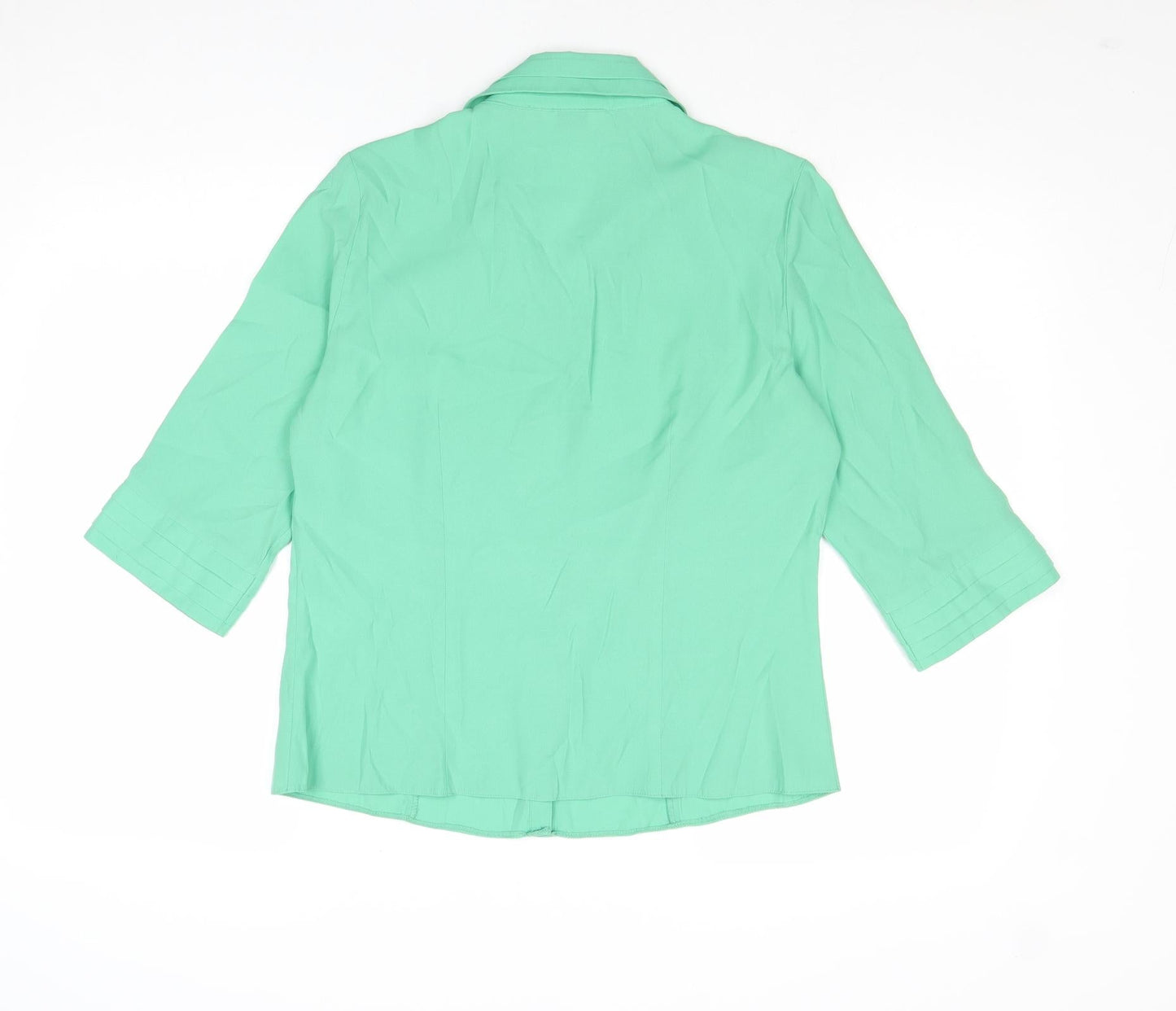 Womens UK Size 14 BHS Green Basic Button-Up