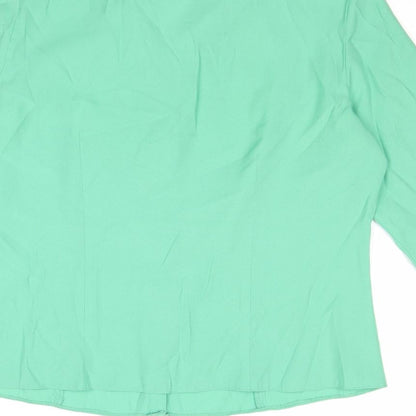 Womens UK Size 14 BHS Green Basic Button-Up