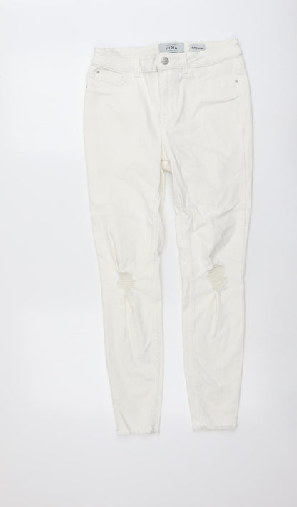 New Look Womens Ivory Cotton Jegging Jeans Size 10 L26 in Regular Button