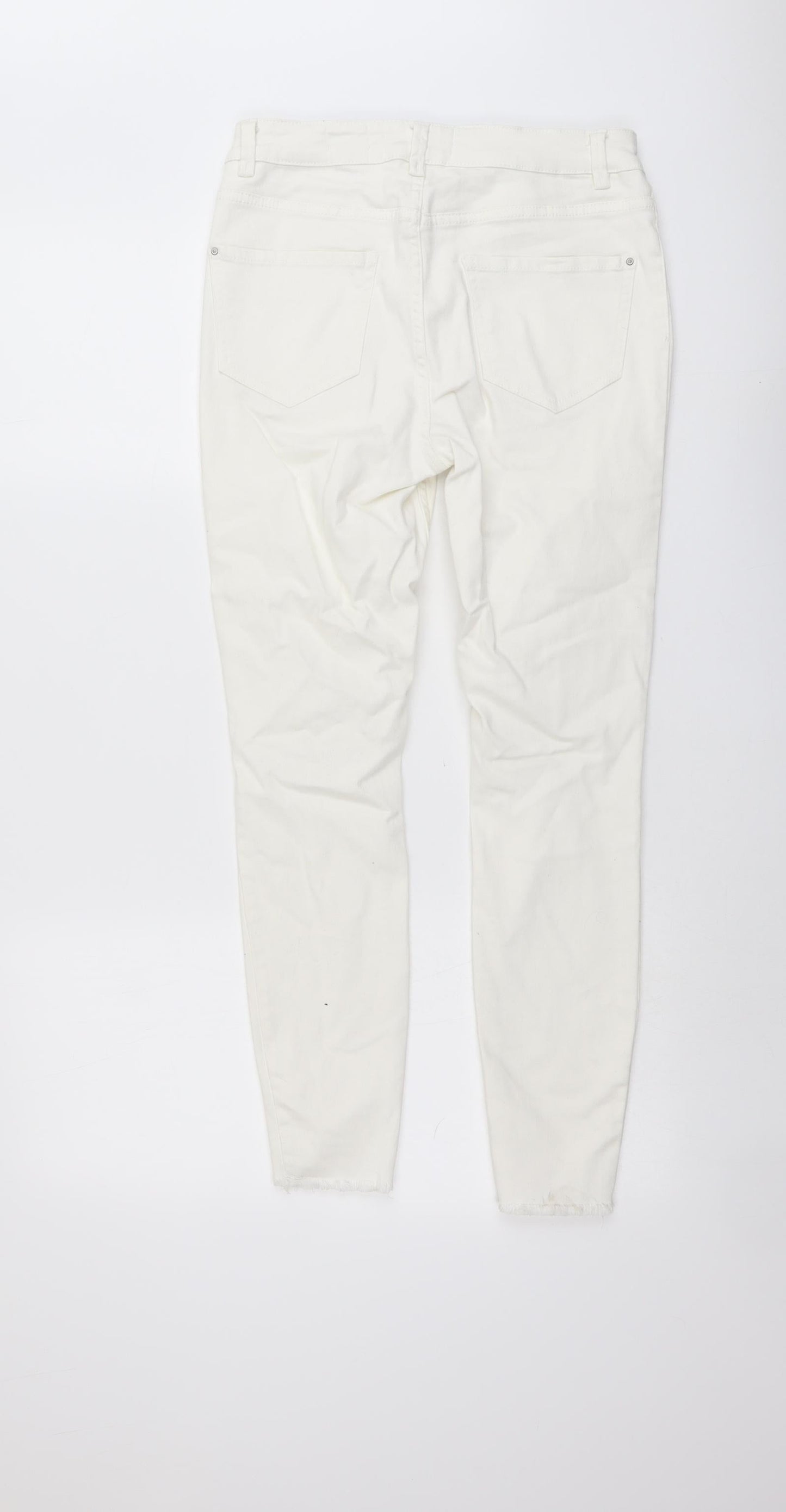 New Look Womens Ivory Cotton Jegging Jeans Size 10 L26 in Regular Button