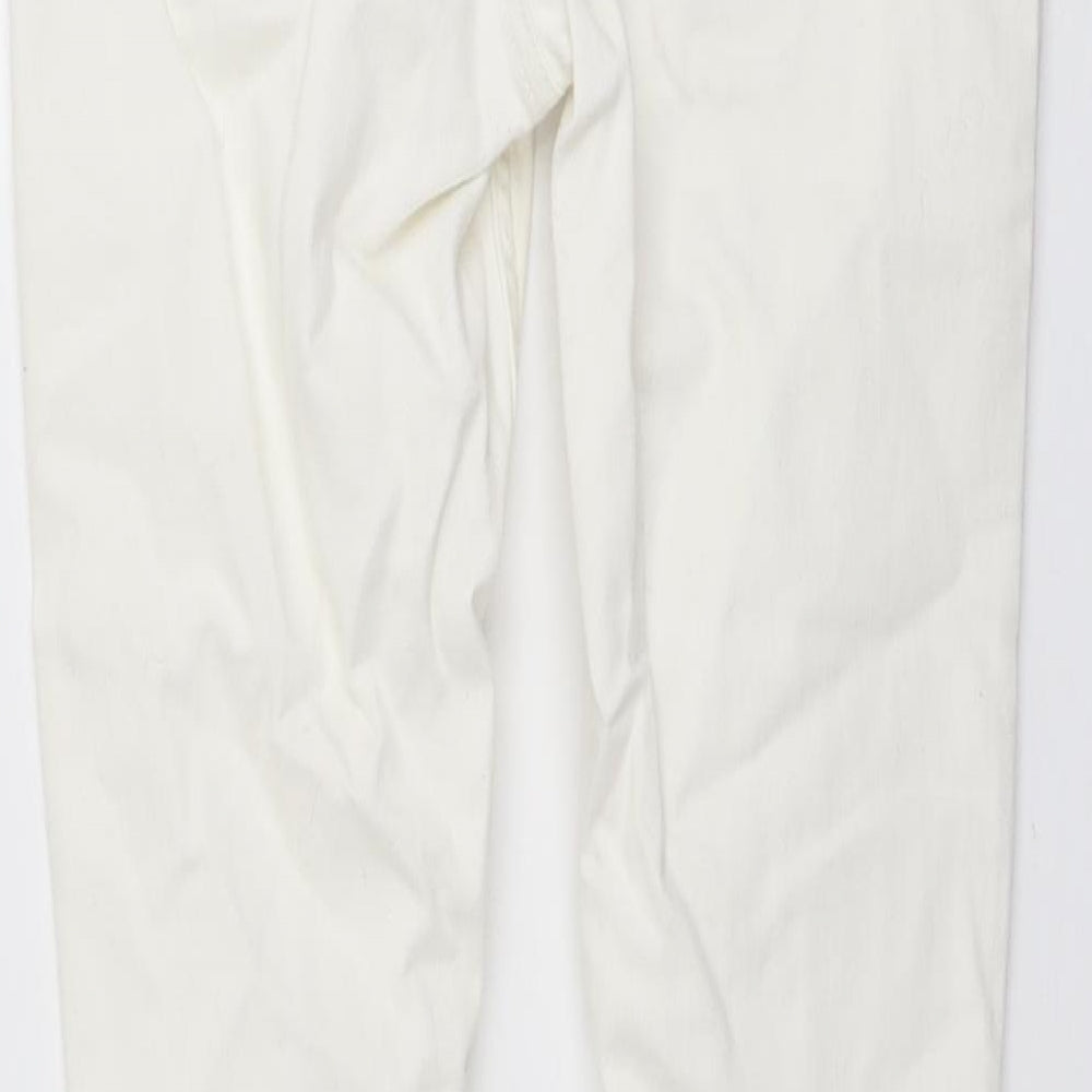New Look Womens Ivory Cotton Jegging Jeans Size 10 L26 in Regular Button