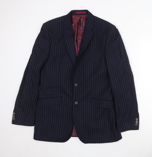 Mens UK Size 38 The Label Regular Blue Suit Jacket