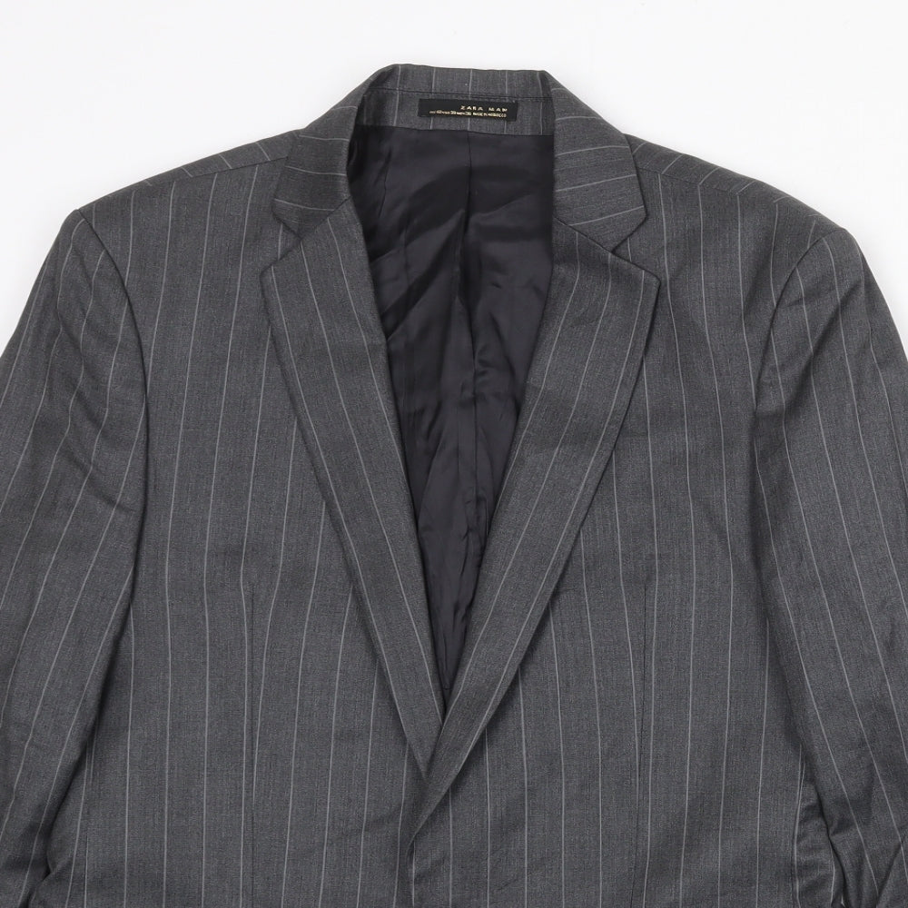 Mens UK Size 38 Zara Regular Grey Suit Jacket