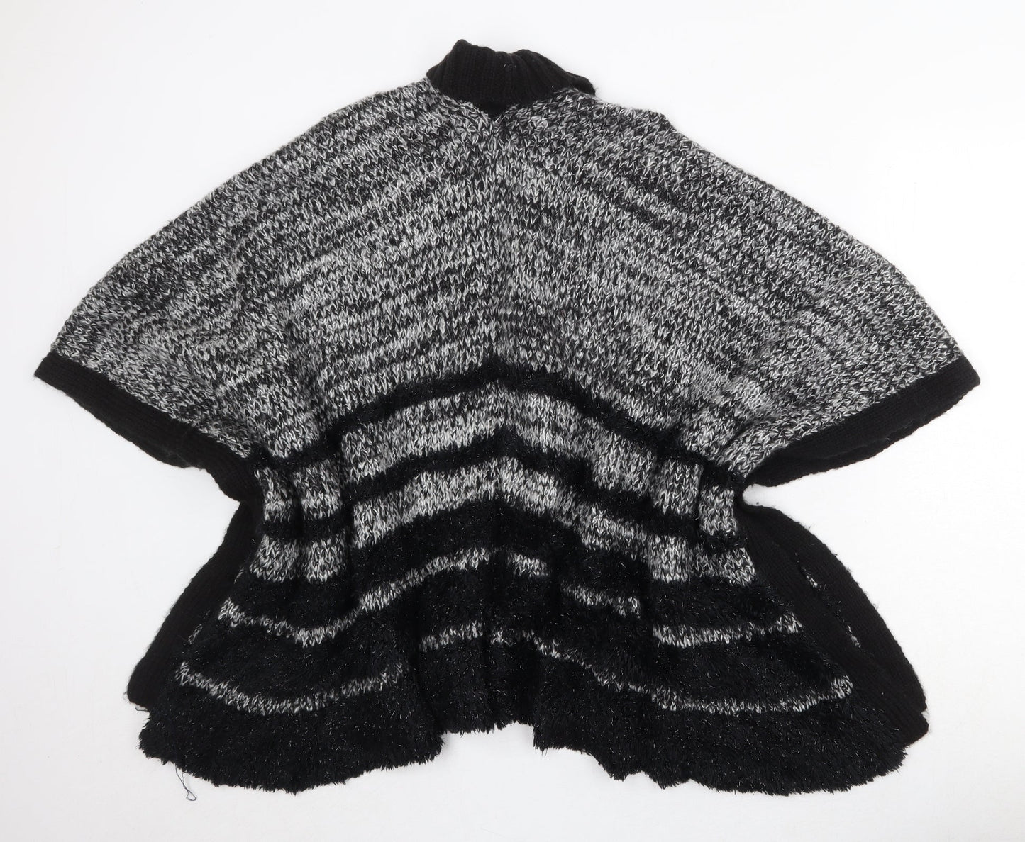 Lipsy Womens Grey V-Neck Striped Acrylic Cardigan Jumper Size S