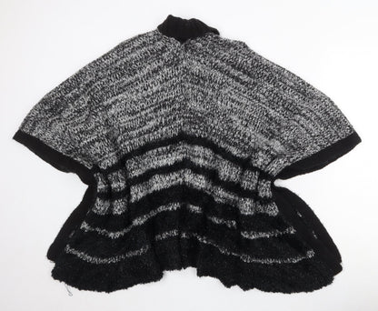 Lipsy Womens Grey V-Neck Striped Acrylic Cardigan Jumper Size S
