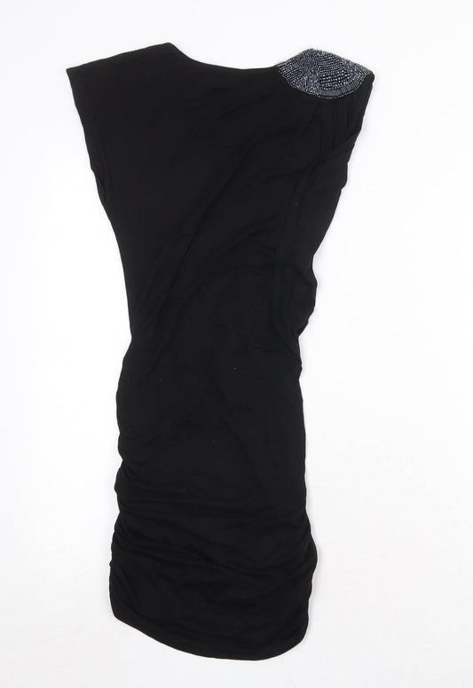New Look Womens Black Polyester Bodycon Size 6 Round Neck Pullover