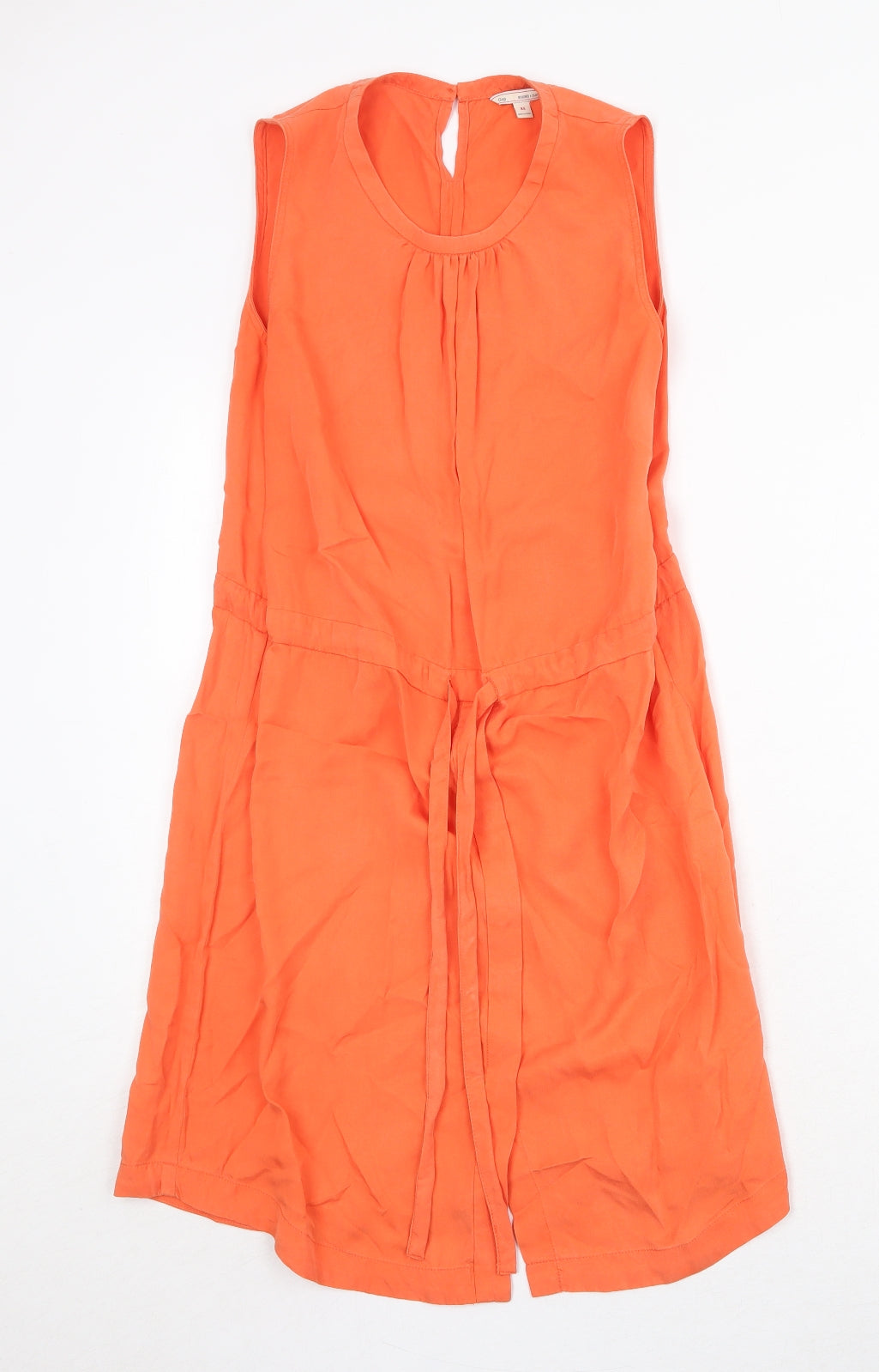 Gap Womens Orange Lyocell Trapeze & Swing Size XS Round Neck Button