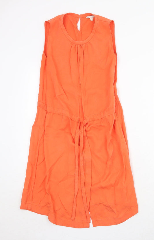 Gap Womens Orange Lyocell Trapeze & Swing Size XS Round Neck Button
