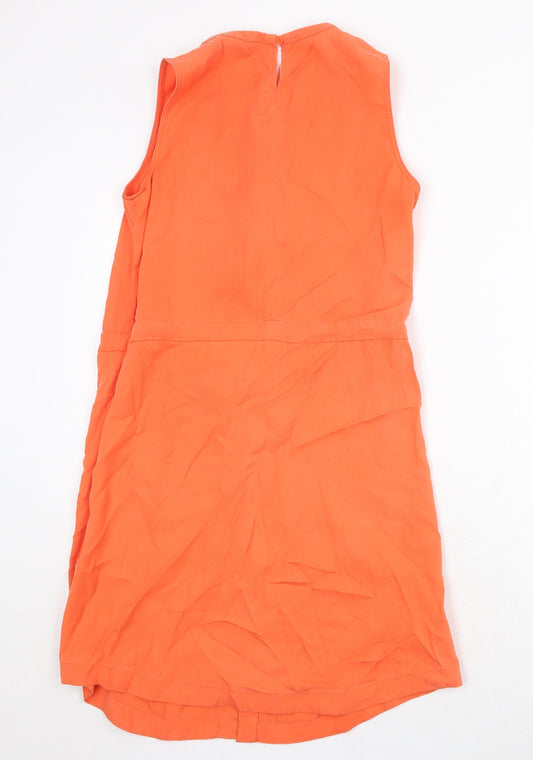 Gap Womens Orange Lyocell Trapeze & Swing Size XS Round Neck Button