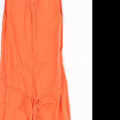 Gap Womens Orange Lyocell Trapeze & Swing Size XS Round Neck Button
