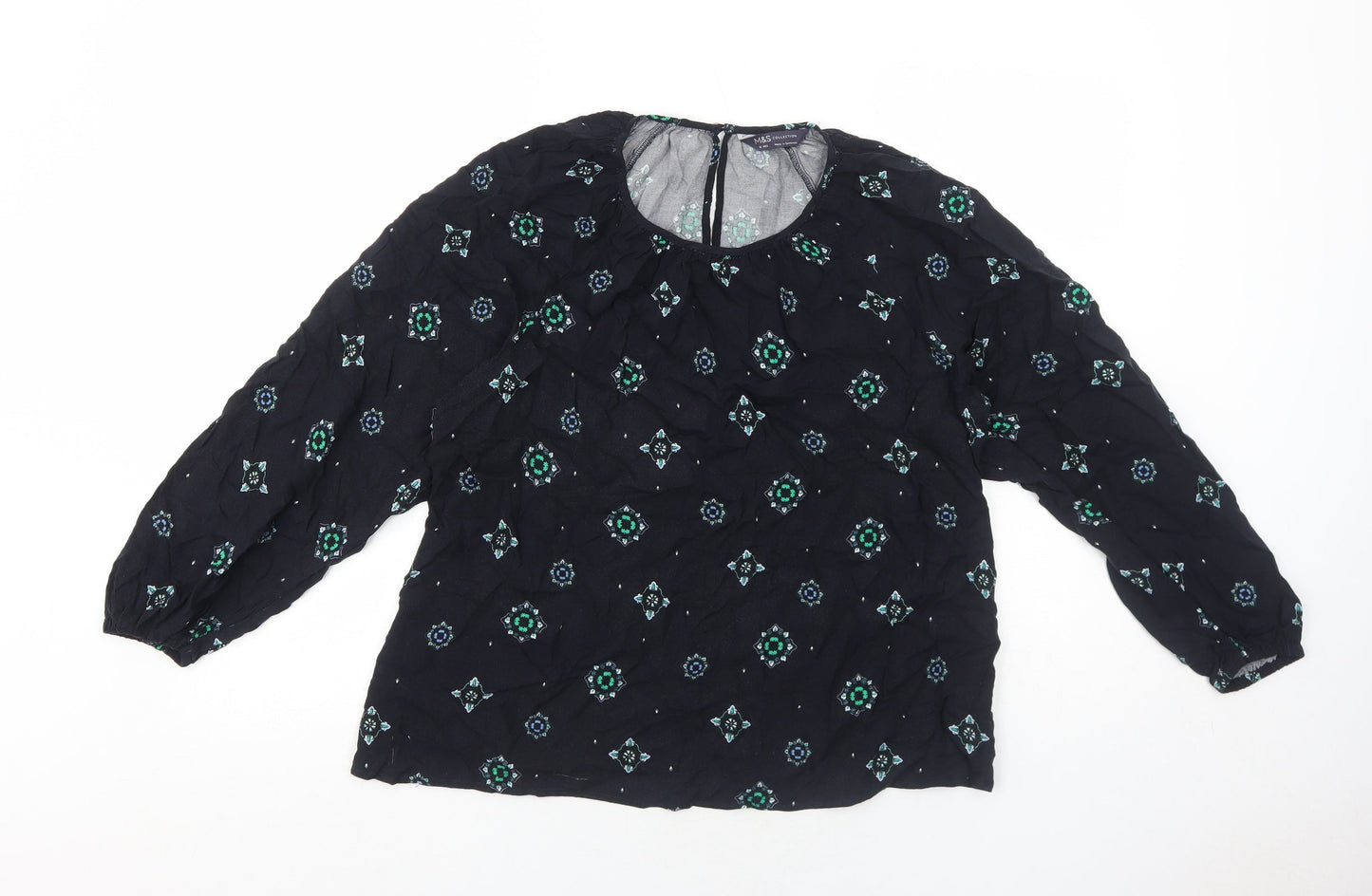 Womens UK Size 16 Marks and Spencer Blue Basic Blouse