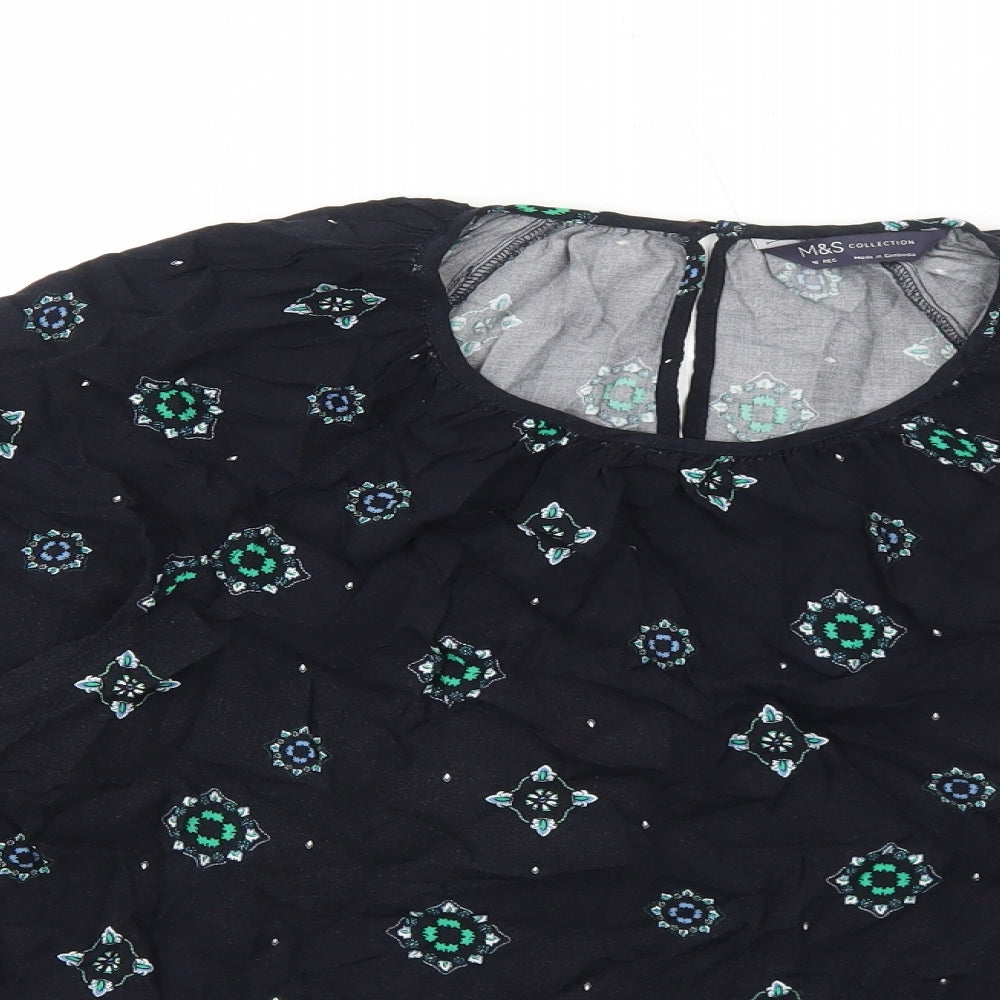 Womens UK Size 16 Marks and Spencer Blue Basic Blouse