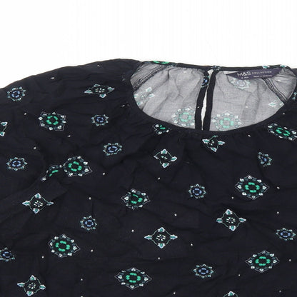 Womens UK Size 16 Marks and Spencer Blue Basic Blouse
