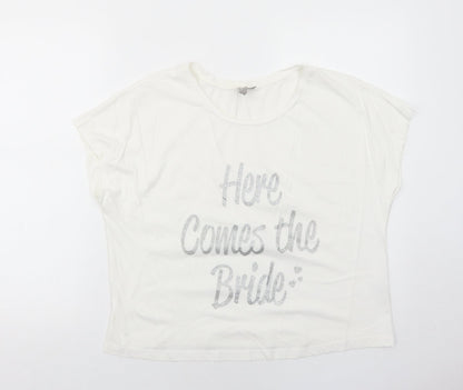 Womens UK Size S ASOS White Basic T-Shirt