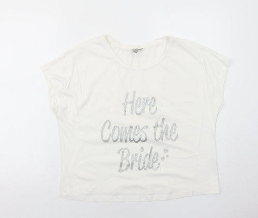 Womens UK Size S ASOS White Basic T-Shirt