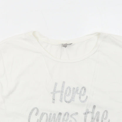 Womens UK Size S ASOS White Basic T-Shirt