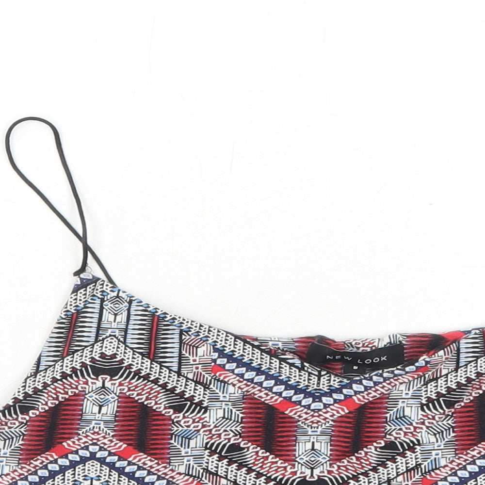 Womens UK Size 8 New Look Multicoloured Cropped Tank