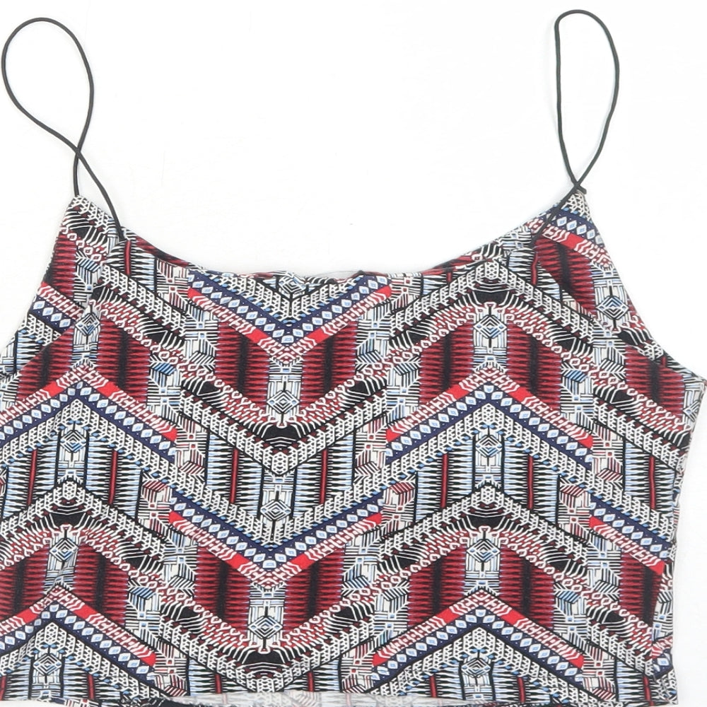 Womens UK Size 8 New Look Multicoloured Cropped Tank