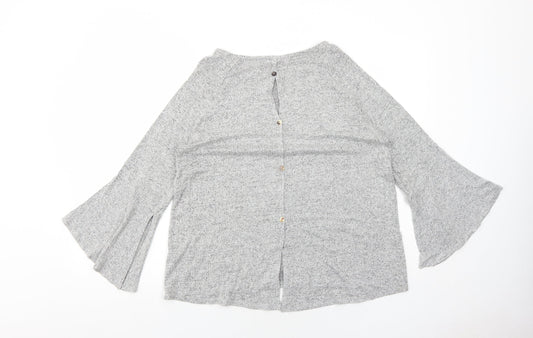 Womens UK Size M COIN 1804 Grey Basic Blouse