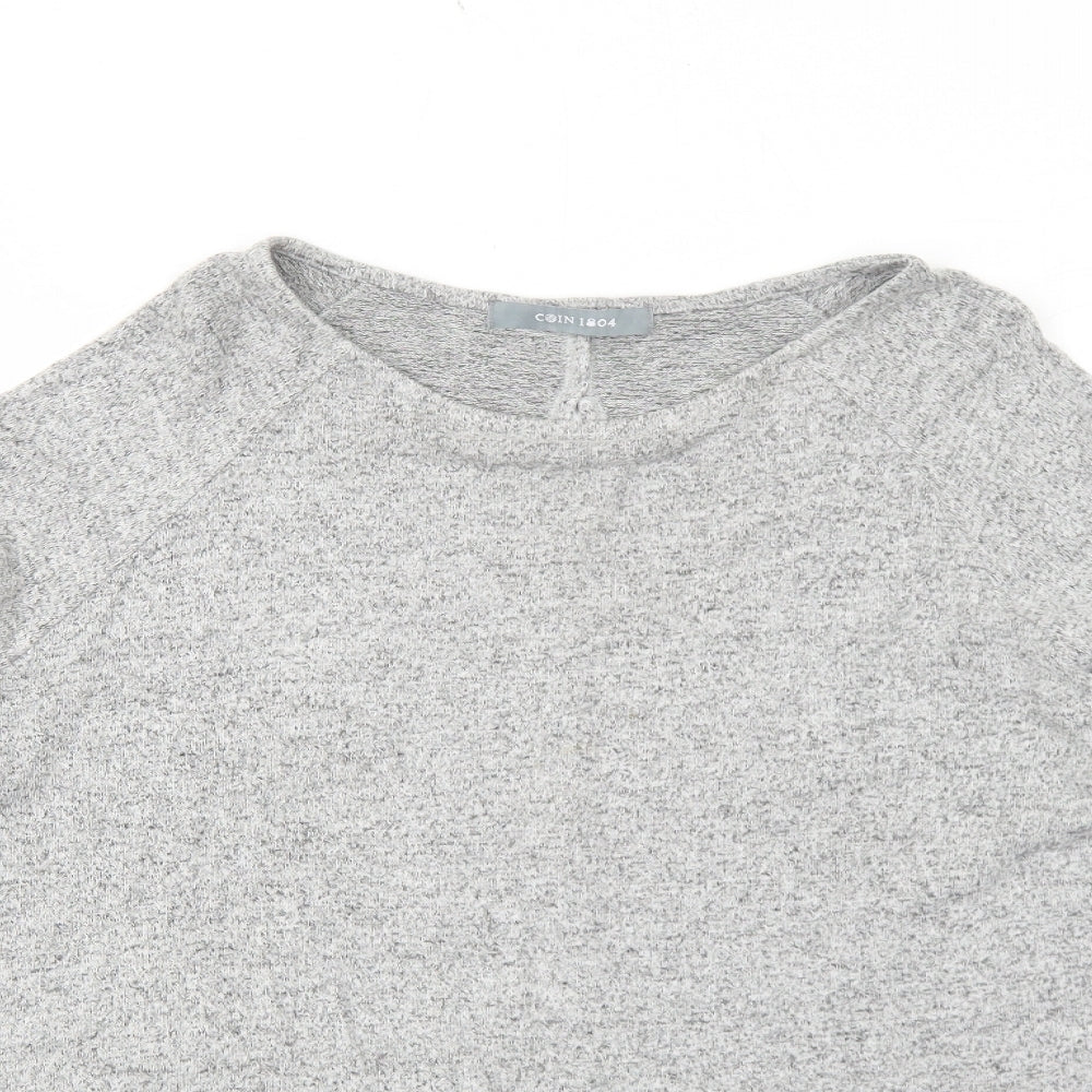 Womens UK Size M COIN 1804 Grey Basic Blouse