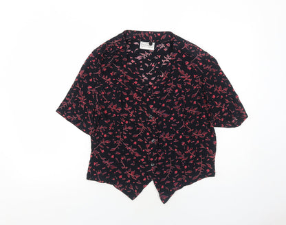Womens UK Size 14 Nightingales Black Basic Button-Up