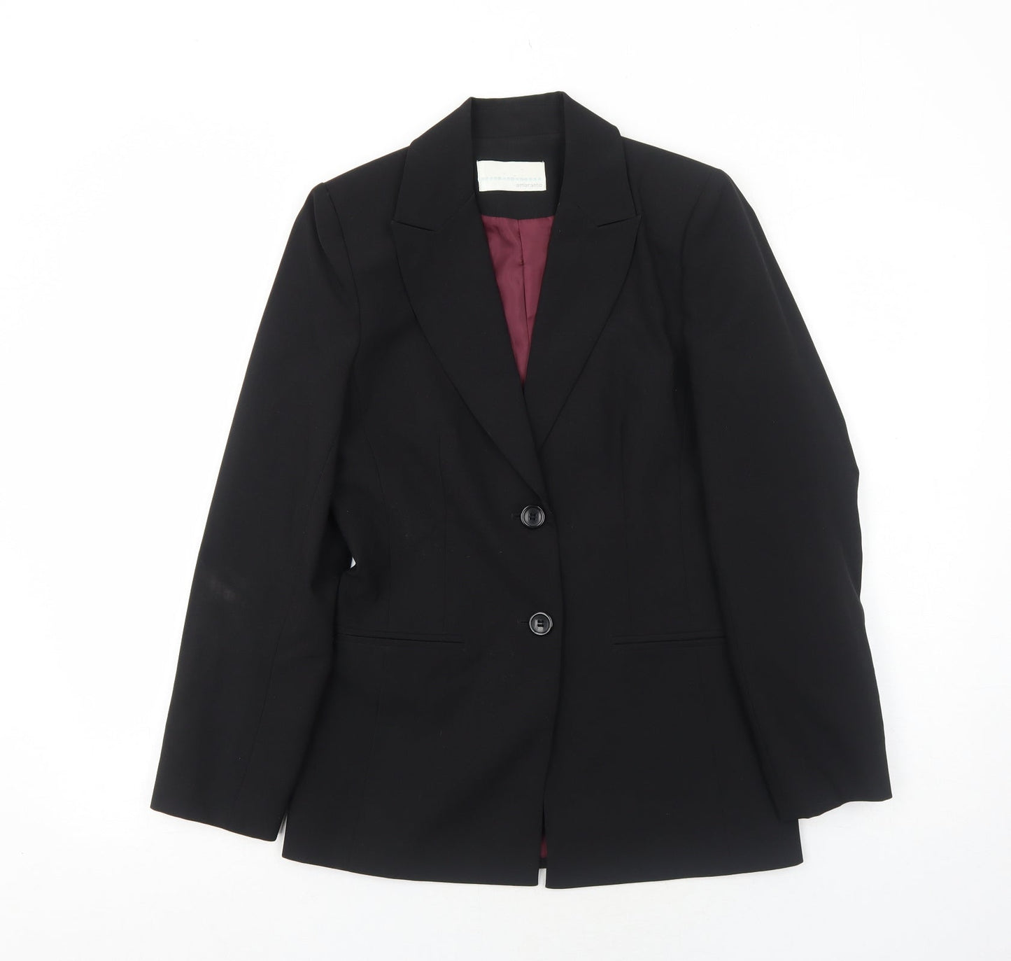 Womens UK Size 8 AMARANTO Regular Black Suit Jacket