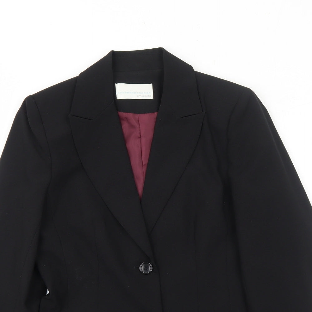 Womens UK Size 8 AMARANTO Regular Black Suit Jacket