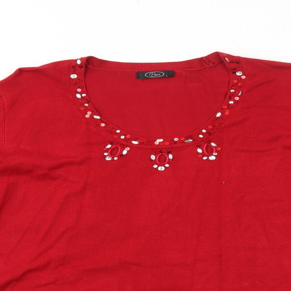 Womens UK Size L Bonmarché Red Pullover Jumper