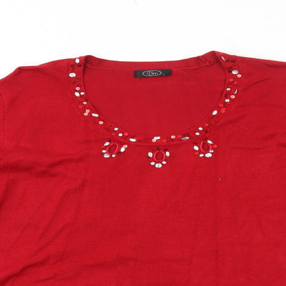 Womens UK Size L Bonmarché Red Pullover Jumper