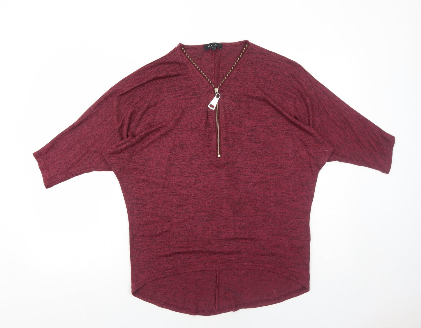Womens UK Size S New Look Red Basic T-Shirt