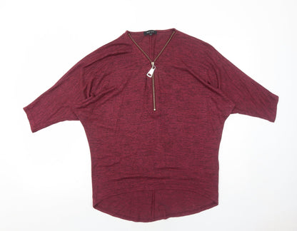 Womens UK Size S New Look Red Basic T-Shirt