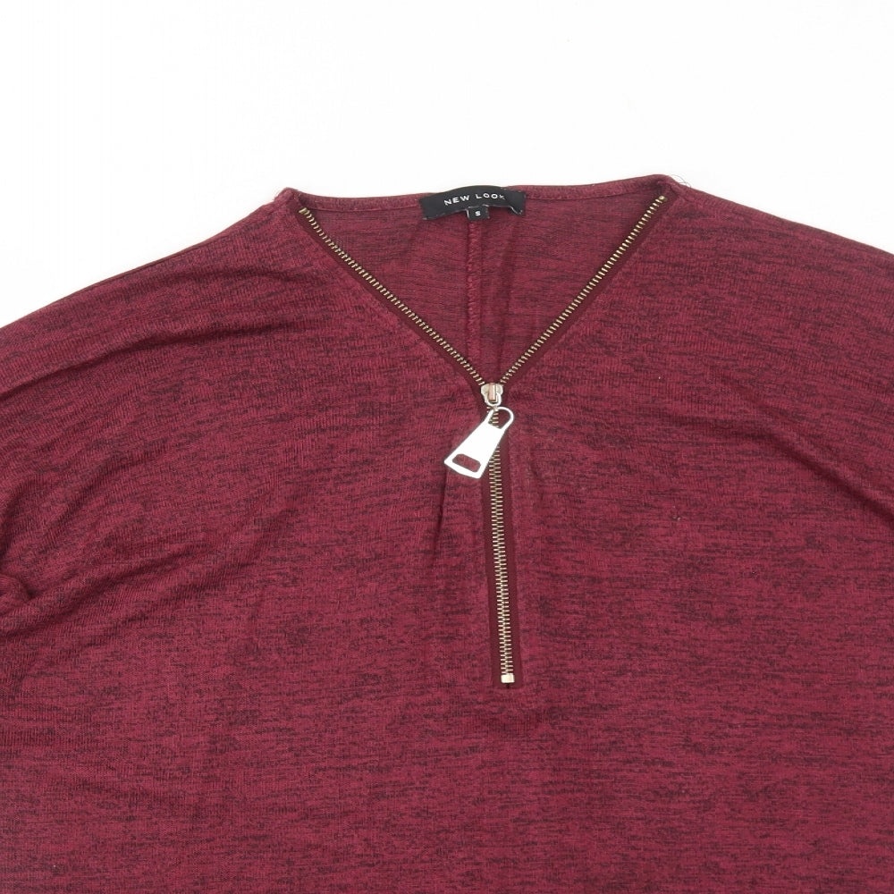Womens UK Size S New Look Red Basic T-Shirt