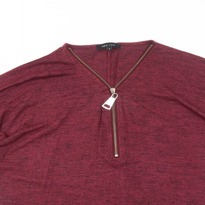 Womens UK Size S New Look Red Basic T-Shirt