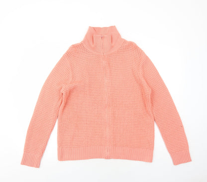 Womens UK Size M Bonmarché Orange Full Zip Jumper