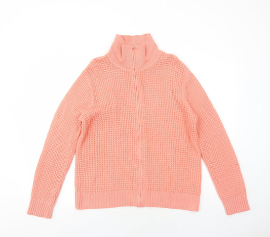 Womens UK Size M Bonmarché Orange Full Zip Jumper