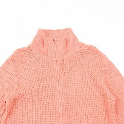 Womens UK Size M Bonmarché Orange Full Zip Jumper