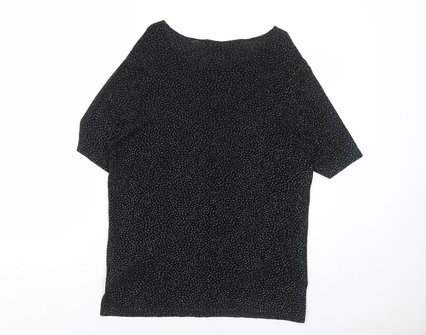Berkertex Womens Black Acetate Basic T-Shirt Size 12 Round Neck