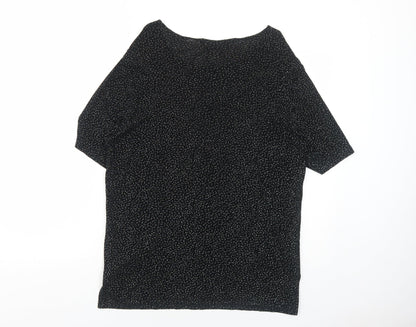 Berkertex Womens Black Acetate Basic T-Shirt Size 12 Round Neck