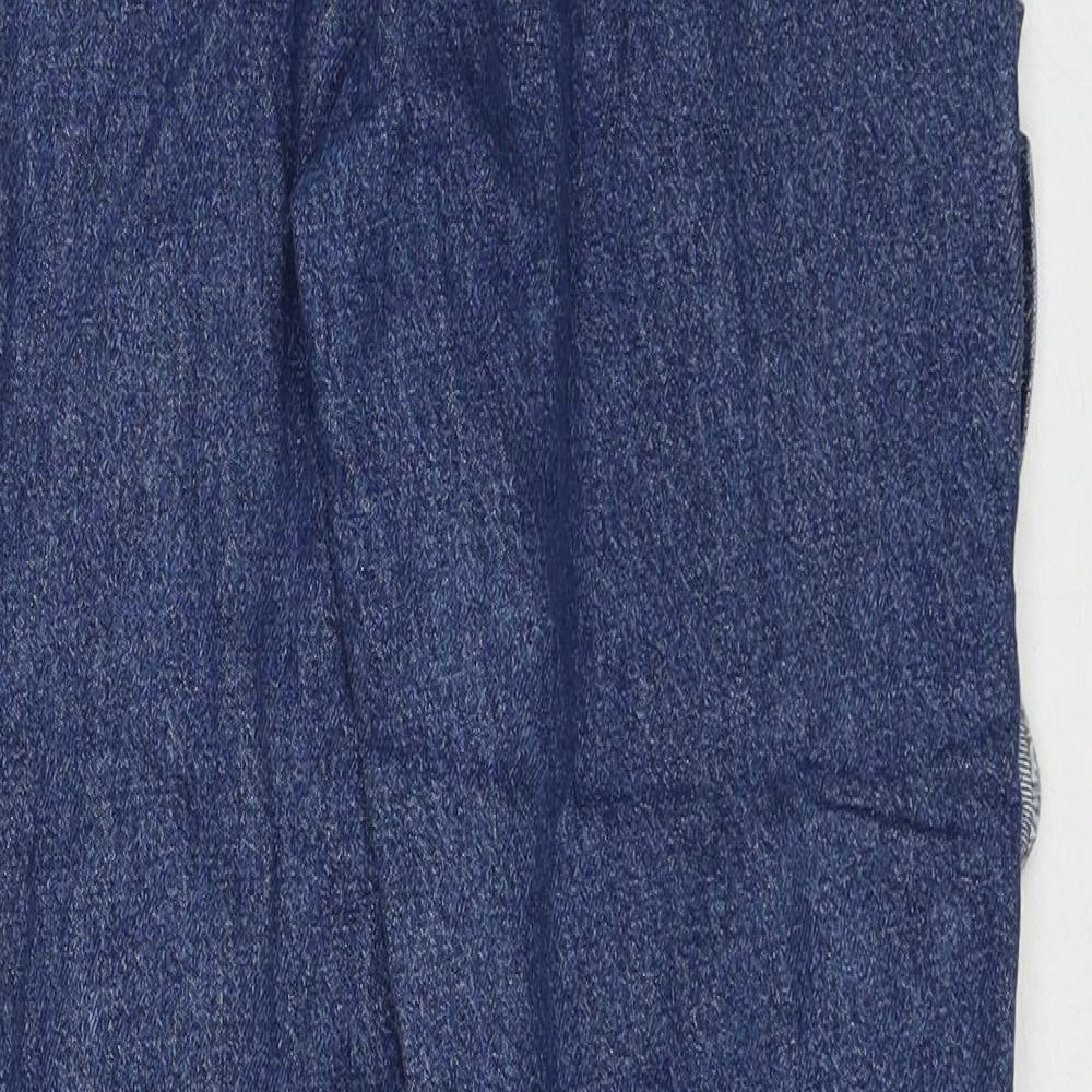 Mango Womens Blue Cotton Straight Jeans Size 6 Regular Zip