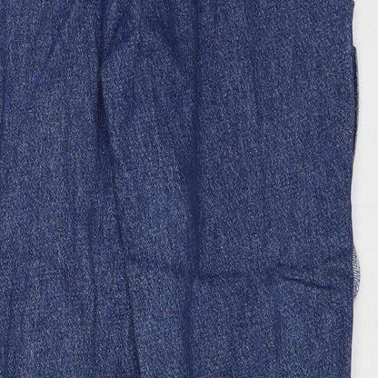 Mango Womens Blue Cotton Straight Jeans Size 6 Regular Zip