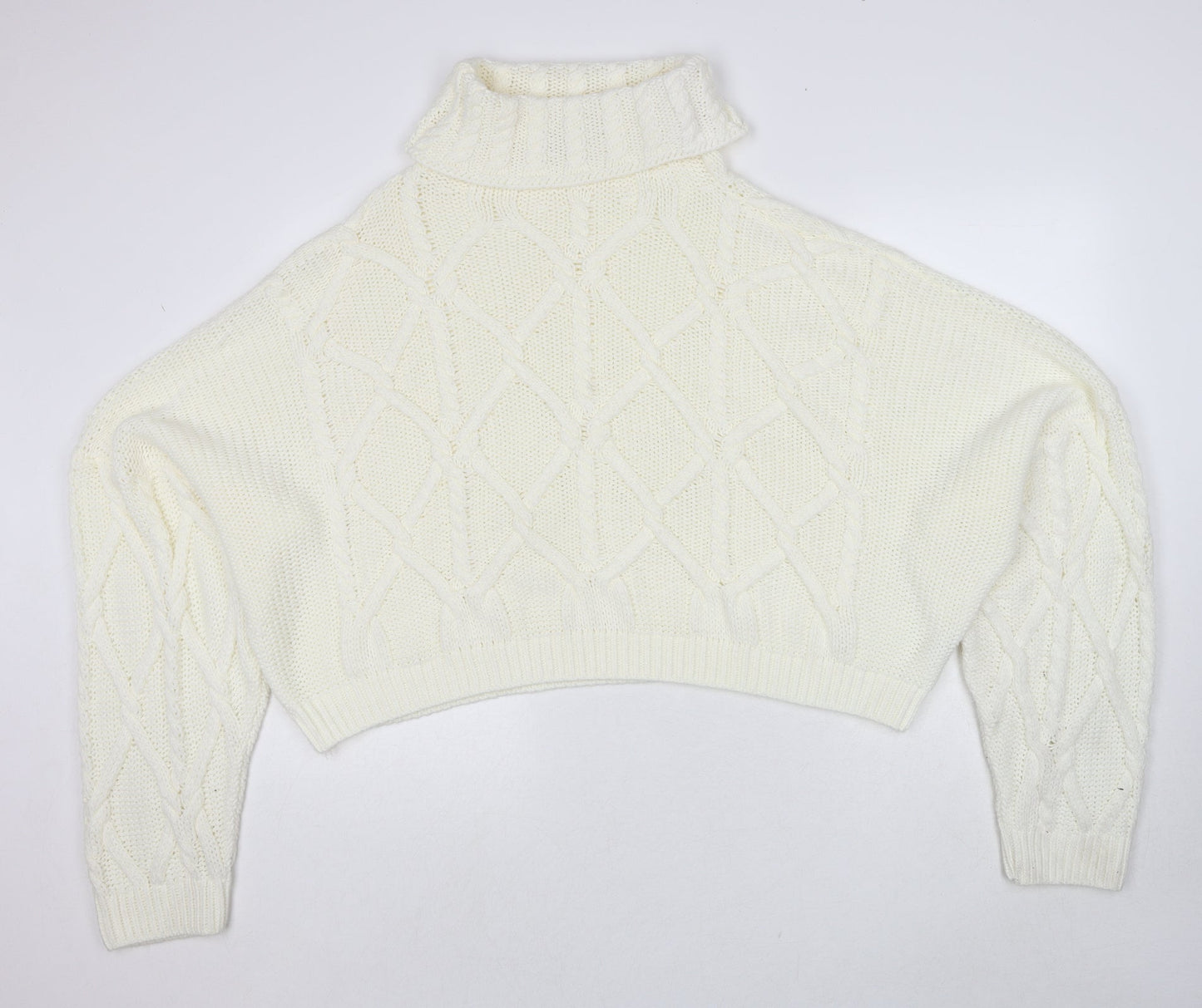 Womens UK Size 16 PRETTYLITTLETHING White Pullover Jumper