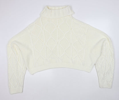 Womens UK Size 16 PRETTYLITTLETHING White Pullover Jumper
