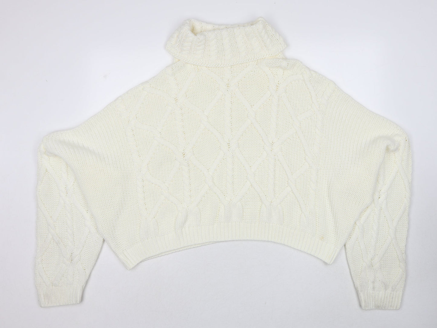 Womens UK Size 16 PRETTYLITTLETHING White Pullover Jumper